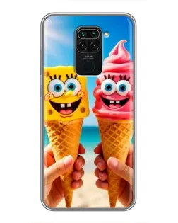 Чехол для Xiaomi Redmi Note 9 с картинкой «Спанч Боб мороженое» Чехол для Xiaomi Redmi Note 9 с картинкой «Спанч Боб мороженое»