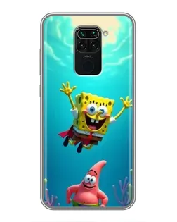 Чехол для Xiaomi Redmi Note 9 с картинкой «Спанч Боб под водой» Чехол для Xiaomi Redmi Note 9 с картинкой «Спанч Боб под водой»