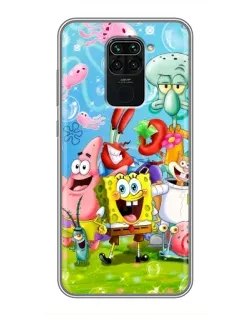 Чехол для Xiaomi Redmi Note 9 с картинкой «Губка Боб и друзья» Чехол для Xiaomi Redmi Note 9 с картинкой «Губка Боб и друзья»