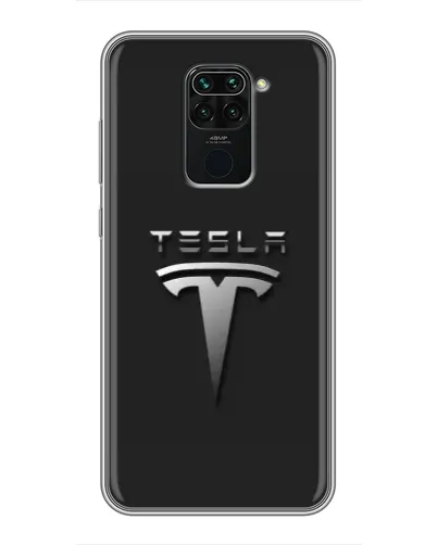 Чохол для Xiaomi Redmi Note 9 з картинкою «Сталевий логотип Tesla»