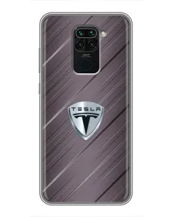 Чохол для Xiaomi Redmi Note 9 з картинкою «Металева текстура Tesla»