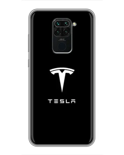 Чохол для Xiaomi Redmi Note 9 з картинкою «Tesla White Logo»