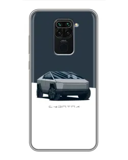 Чохол для Xiaomi Redmi Note 9 з картинкою «Сріблястий Cybertruck Tesla»