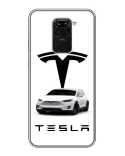 Чохол для Xiaomi Redmi Note 9 з картинкою «Tesla White Style»