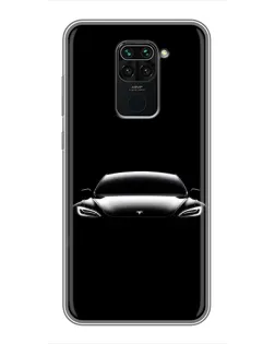 Чохол для Xiaomi Redmi Note 9 з картинкою «Фари Tesla Night»