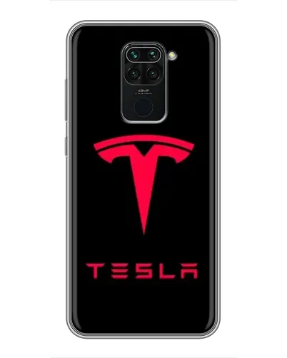 Чохол для Xiaomi Redmi Note 9 з картинкою «Tesla Red Logo»