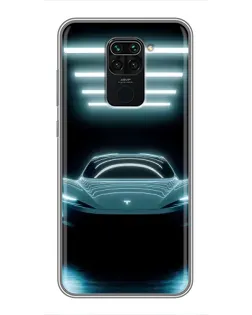 Чохол для Xiaomi Redmi Note 9 з картинкою «Tesla в неоні»