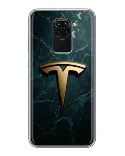 Чохол для Xiaomi Redmi Note 9 з картинкою «Мармурова Tesla Gold»
