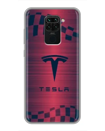 Чохол для Xiaomi Redmi Note 9 з картинкою «Тесла червоний карбон»