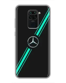 Чехол для Xiaomi Redmi Note 9 с картинкой «Спортивные линии Mercedes» Чехол для Xiaomi Redmi Note 9 с картинкой «Спортивные линии Mercedes»