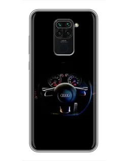 Чохол для Xiaomi Redmi Note 9 з картинкою «Салон Audi — кермо»