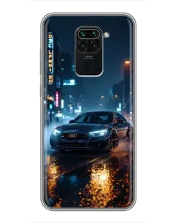 Чохол для Xiaomi Redmi Note 9 з картинкою «Нічне місто та Audi»