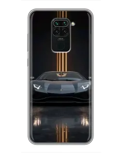 Чохол для Xiaomi Redmi Note 9 з картинкою «Lamborghini золоті лінії»