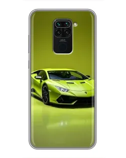 Чохол для Xiaomi Redmi Note 9 з картинкою «Салатовий Lamborghini Huracan»
