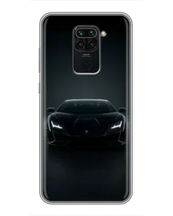 Чохол для Xiaomi Redmi Note 9 з картинкою «Чорний Lamborghini Aventador»