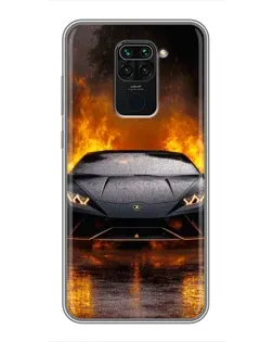 Чохол для Xiaomi Redmi Note 9 з картинкою «Lamborghini у вогні»