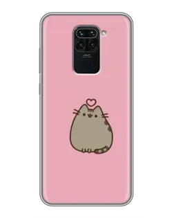 Чехол для Xiaomi Redmi Note 9 с картинкой «Pusheen сердце»