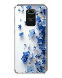 Чехол для Xiaomi Redmi Note 9 с картинкой «Голубой цветочный каскад» Чехол для Xiaomi Redmi Note 9 с картинкой «Голубой цветочный каскад»