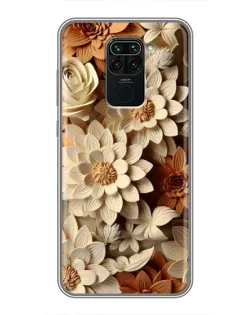 Чехол для Xiaomi Redmi Note 9 с картинкой «Бежевый флористический декор» Чехол для Xiaomi Redmi Note 9 с картинкой «Бежевый флористический декор»