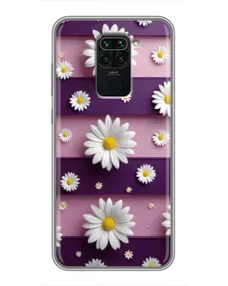 Чехол для Xiaomi Redmi Note 9 с картинкой «Ромашки на фиолетовом» Чехол для Xiaomi Redmi Note 9 с картинкой «Ромашки на фиолетовом»