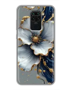 Чехол для Xiaomi Redmi Note 9 с картинкой «Белый цветок и золотой флюид» Чехол для Xiaomi Redmi Note 9 с картинкой «Белый цветок и золотой флюид»