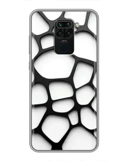 Чехол для Xiaomi Redmi Note 9 с картинкой «Белая объемная сетка»