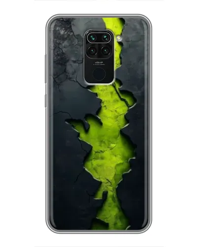 Чехол для Xiaomi Redmi Note 9 с картинкой «Салатовый разлом скалы»