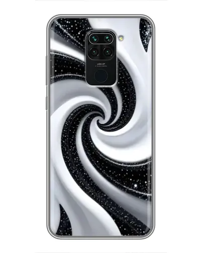 Чехол для Xiaomi Redmi Note 9 с картинкой «Черно-белая спираль»