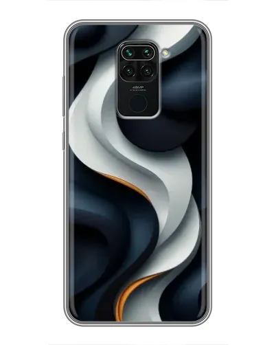 Чехол для Xiaomi Redmi Note 9 с картинкой «Объемные черно-белые ленты»