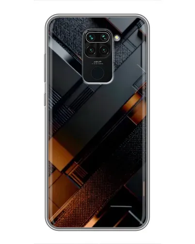 Чехол для Xiaomi Redmi Note 9 с картинкой «Черные геометрические блоки»