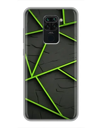 Чехол для Xiaomi Redmi Note 9 с картинкой «Зеленые геометрические линии»