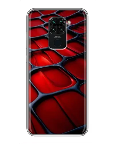 Чехол для Xiaomi Redmi Note 9 с картинкой «Красная глянцевая сетка»