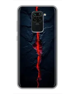 Чехол для Xiaomi Redmi Note 9 с картинкой «Kрасная лавовая трещина»