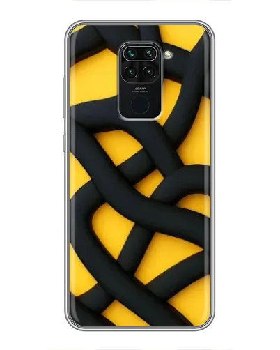 Чехол для Xiaomi Redmi Note 9 с картинкой «Черное желтое переплетение»