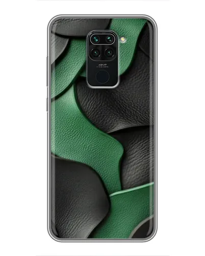 Чехол для Xiaomi Redmi Note 9 с картинкой «Зеленые кожаные волны»