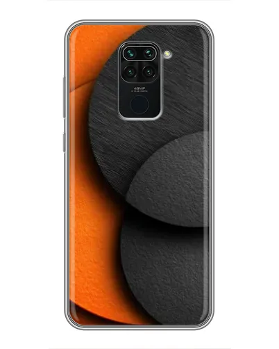 Чехол для Xiaomi Redmi Note 9 с картинкой «Геометрия оранжевых кругов»