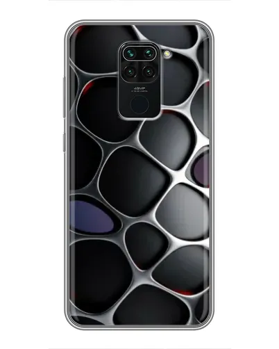 Чехол для Xiaomi Redmi Note 9 с картинкой «Объемная темная решетка»