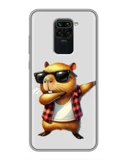 Чехол для Xiaomi Redmi Note 9 с картинкой «Капибара рэпер даб» Чехол для Xiaomi Redmi Note 9 с картинкой «Капибара рэпер даб»