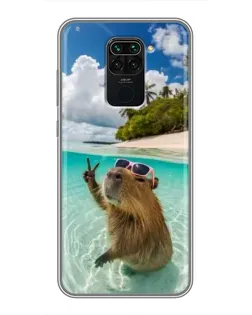 Чехол для Xiaomi Redmi Note 9 с картинкой «Капибара на море» Чехол для Xiaomi Redmi Note 9 с картинкой «Капибара на море»