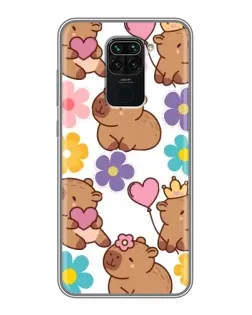 Чехол для Xiaomi Redmi Note 9 с картинкой «Цветочный паттерн капибар» Чехол для Xiaomi Redmi Note 9 с картинкой «Цветочный паттерн капибар»