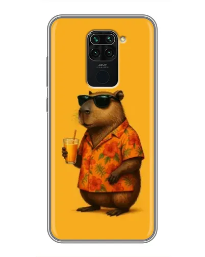Чехол для Xiaomi Redmi Note 9 с картинкой «Капибара на отдыхе»