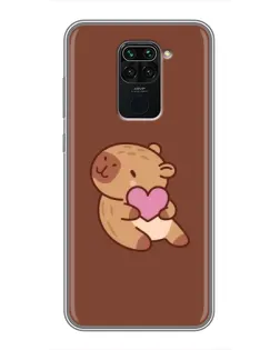 Чехол для Xiaomi Redmi Note 9 с картинкой «Капибара с сердцем» Чехол для Xiaomi Redmi Note 9 с картинкой «Капибара с сердцем»