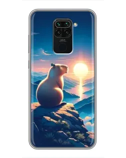 Чехол для Xiaomi Redmi Note 9 с картинкой «Закат солнца с капибарой» Чехол для Xiaomi Redmi Note 9 с картинкой «Закат солнца с капибарой»
