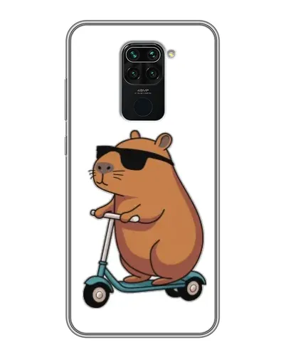 Чехол для Xiaomi Redmi Note 9 с картинкой «Капибара на самокате»