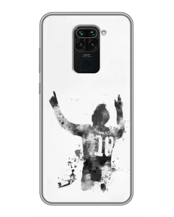 Чехол для Xiaomi Redmi Note 9 с картинкой «Черно-белый силуэт Месси» Чехол для Xiaomi Redmi Note 9 с картинкой «Черно-белый силуэт Месси»