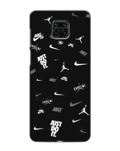 Чохол для Xiaomi Redmi Note 9S з картинкою «Nike Black Pattern»