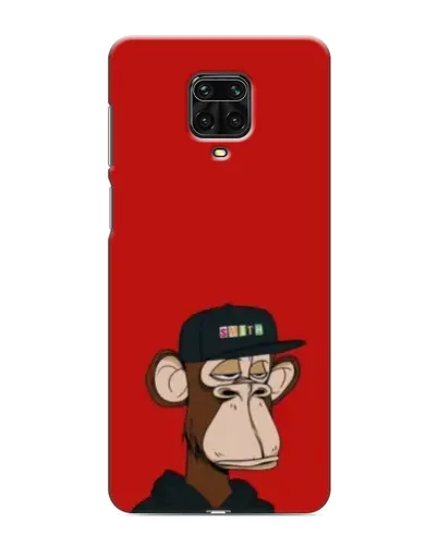 Чехол для Xiaomi Redmi Note 9S с картинкой «Bored Ape — красный фон»