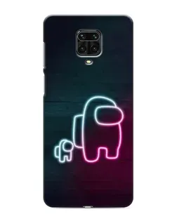 Чехол для Xiaomi Redmi Note 9S с картинкой «Among Us неон-арт»