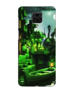 Чехол для Xiaomi Redmi Note 9S с картинкой «Minecraft лесной пейзаж»