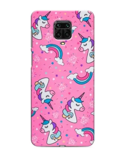 Чехол для Xiaomi Redmi Note 9S с картинкой «Unicorn паттерн розовый»